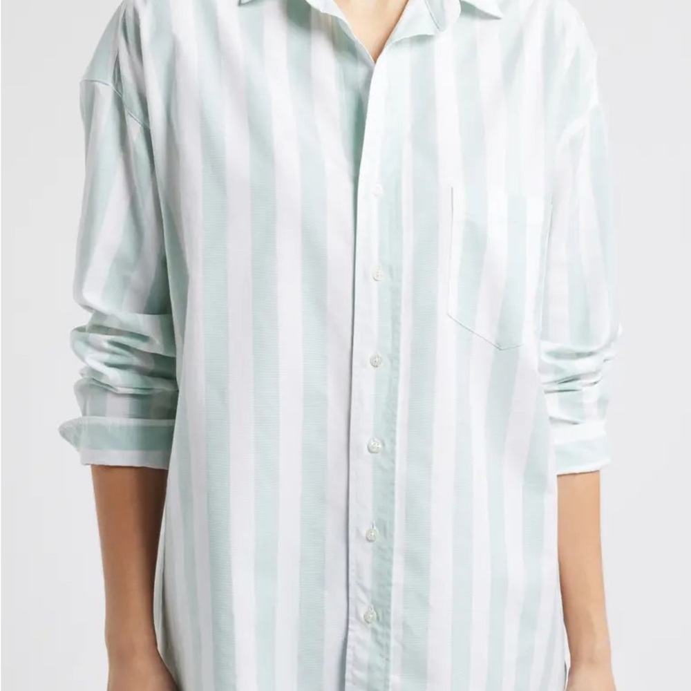 Frank & Eileen Light Green Striped Button Down Shirt
